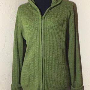 525 America Olive green cardigan sweater large